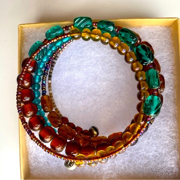 Boho Hippie Beaded Stretchy Wrap Bracelet - Picture 3 of 4